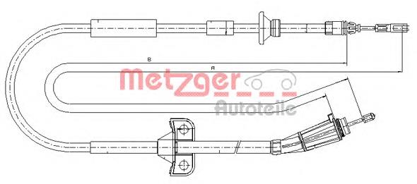 10.8185 Metzger cable de freno de mano trasero derecho/izquierdo