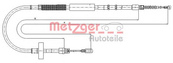 10.7537 Metzger cable de freno de mano trasero izquierdo