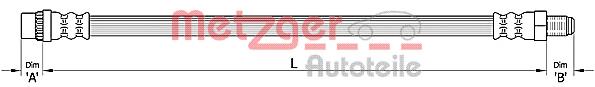 4110455 Metzger Tubo de frenos delantero