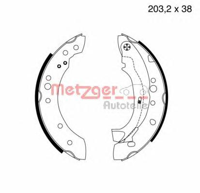 MG 961 Metzger zapatas de frenos de tambor traseras