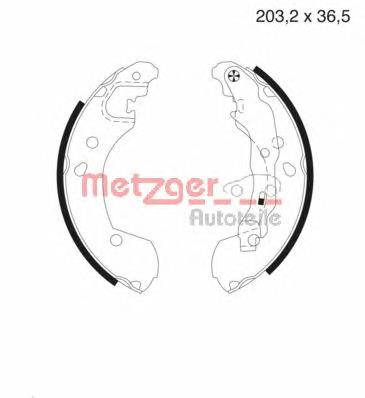 MG985 Metzger zapatas de frenos de tambor traseras