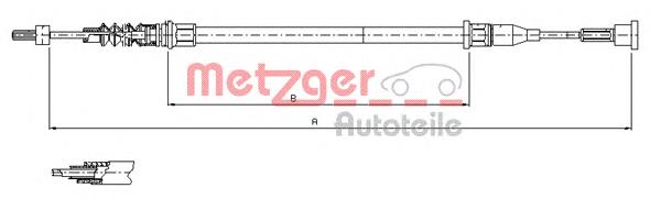 Cable de freno de mano trasero derecho 330289 Adriauto