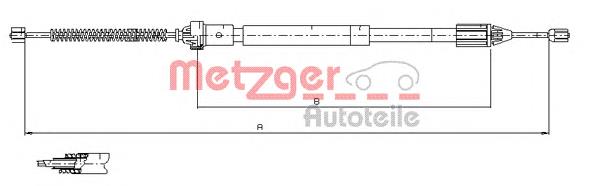 11.6597 Metzger cable de freno de mano trasero derecho