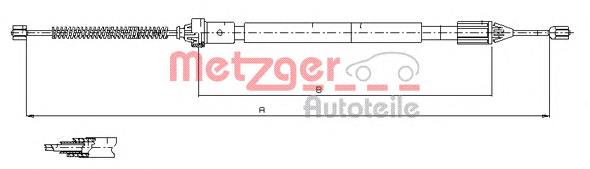 11.6598 Metzger cable de freno de mano trasero izquierdo