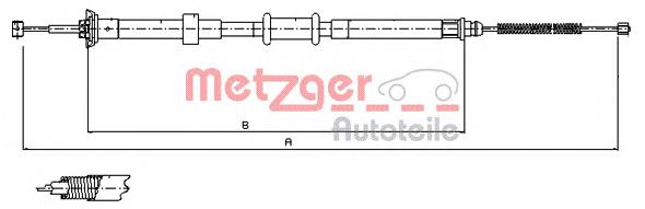 12.0725 Metzger cable de freno de mano trasero izquierdo