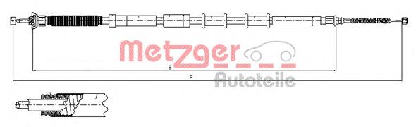 12.0719 Metzger cable de freno de mano trasero izquierdo