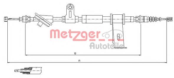 12.0102 Metzger cable de freno de mano trasero izquierdo