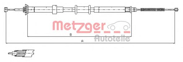 12.0702 Metzger cable de freno de mano trasero izquierdo