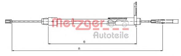 10.9434 Metzger cable de freno de mano trasero izquierdo