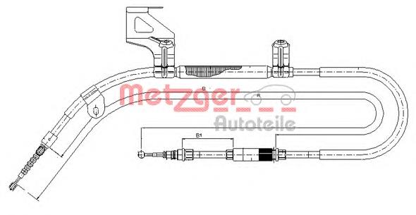 10.9040 Metzger cable de freno de mano trasero izquierdo