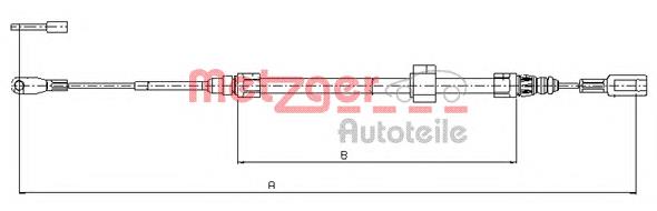 10.9882 Metzger cable de freno de mano delantero