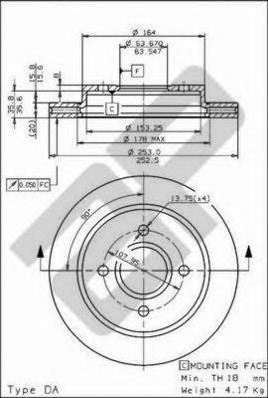 24440 Metzger disco de freno trasero