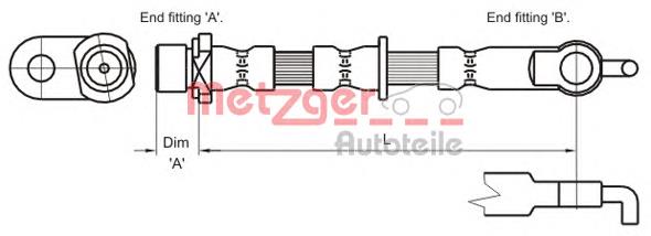 4110002 Metzger latiguillo de freno delantero