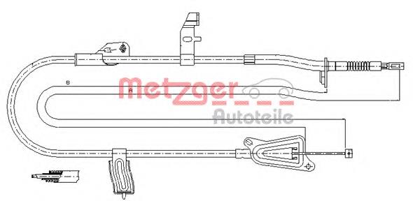 17.0247 Metzger cable de freno de mano trasero izquierdo