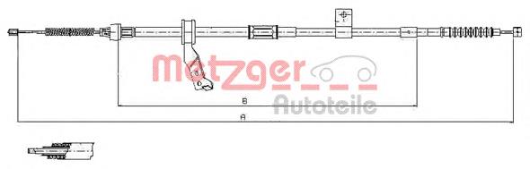 Cable de freno de mano trasero derecho 171483 Cofle