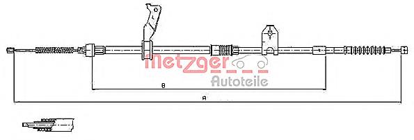 17.1480 Metzger cable de freno de mano trasero izquierdo