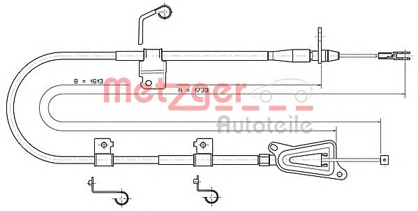 17.0336 Metzger cable de freno de mano trasero derecho