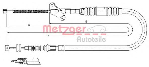 Cable de freno de mano trasero izquierdo 172723 Metzger