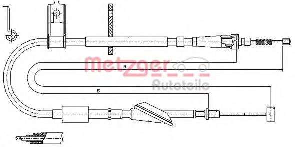 17.5046 Metzger cable de freno de mano trasero izquierdo