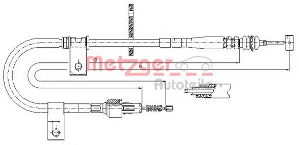 17.5041 Metzger cable de freno de mano trasero izquierdo