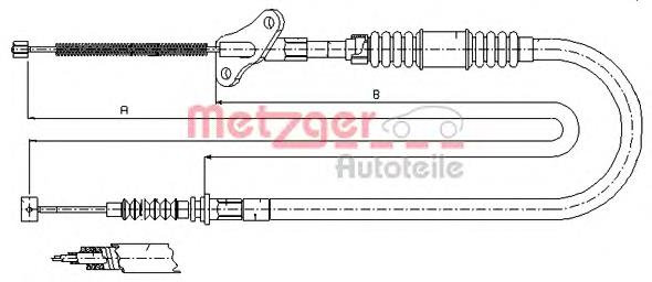 Cable de freno de mano trasero derecho 172720 Metzger