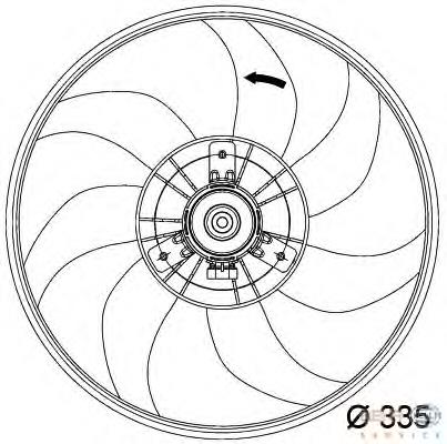 Ventilador (rodete +motor) refrigeración del motor con electromotor completo 8EW351034441 HELLA