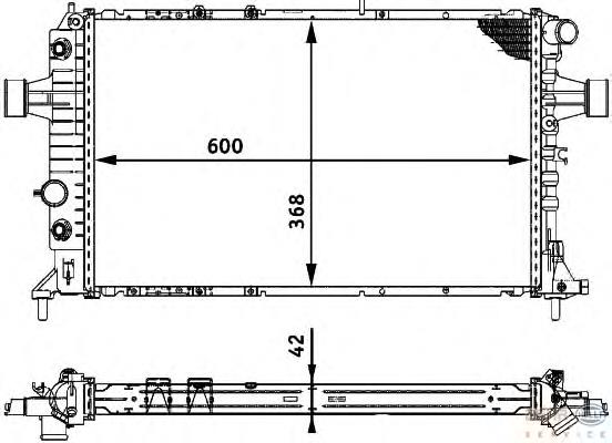 8MK376713011 HELLA radiador refrigeración del motor