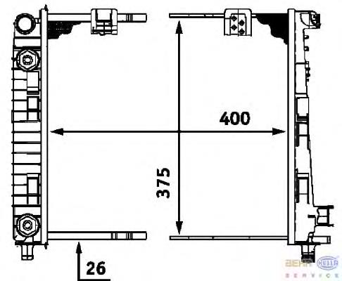 Radiador refrigeración del motor 8MK376713064 HELLA