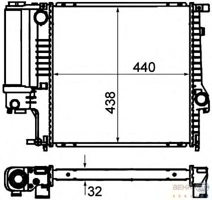 Radiador de água HELLA 8MK376713124