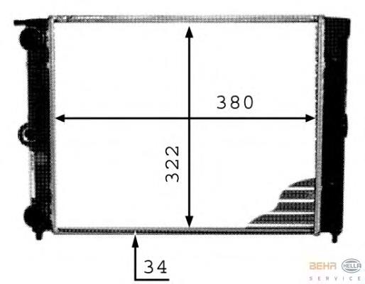 8MK376713344 HELLA radiador refrigeración del motor