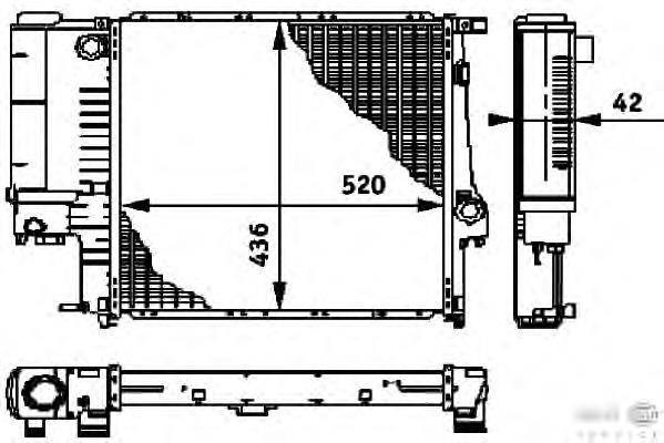 Radiador refrigeración del motor 8MK376713244 HELLA