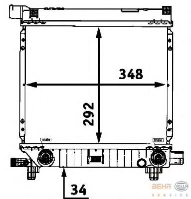 Radiador refrigeración del motor 8MK376712164 HELLA