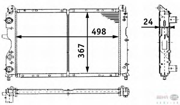 Radiador refrigeración del motor 8MK376716171 HELLA