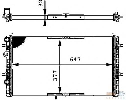 8MK376716324 HELLA radiador