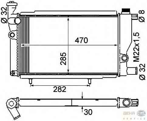 8MK376715381 HELLA radiador