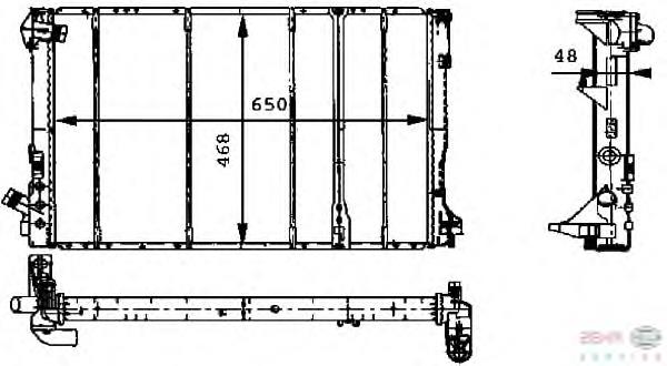 Radiador refrigeración del motor 8MK376717381 HELLA