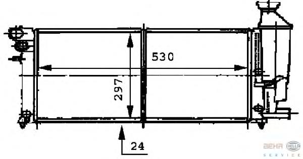 Radiador refrigeración del motor 8MK376716471 HELLA