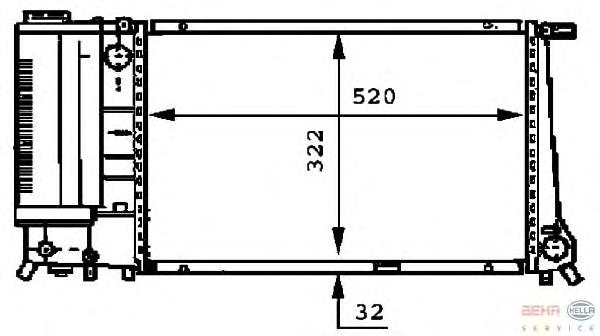 Radiador refrigeración del motor 8MK376717214 HELLA