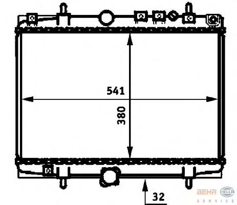 8MK 376 714-411 HELLA radiador refrigeración del motor