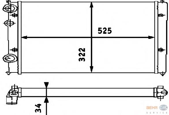 Radiador refrigeración del motor 8MK376713751 HELLA