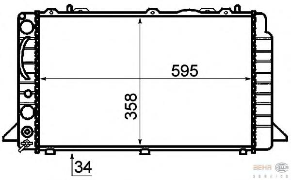 Radiador refrigeración del motor 8MK376714521 HELLA