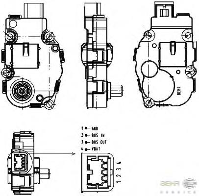 Actuador de сompuerta de сalefacción HELLA 6NW351344041