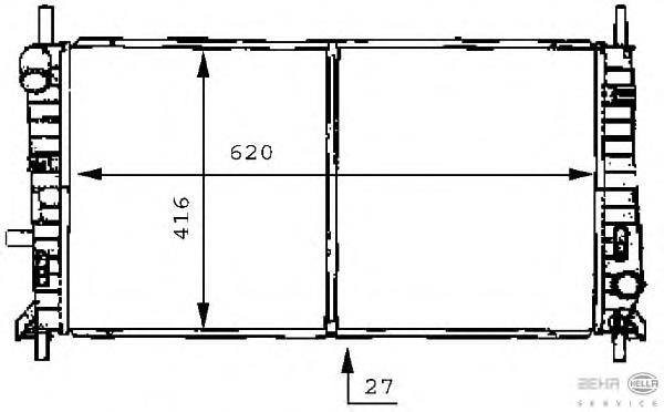 8MK376706641 HELLA radiador refrigeración del motor