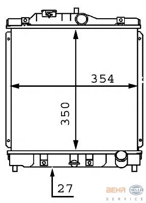 Radiador de água HELLA 8MK376707551