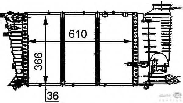 Radiador refrigeración del motor 8MK376707281 HELLA