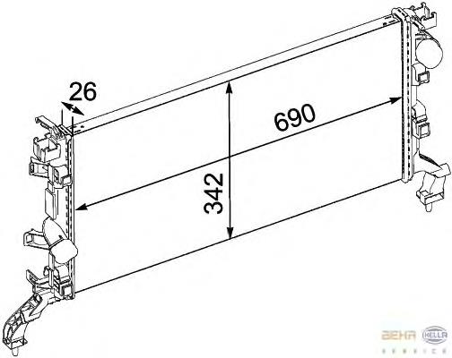 8MK376745231 HELLA radiador refrigeración del motor