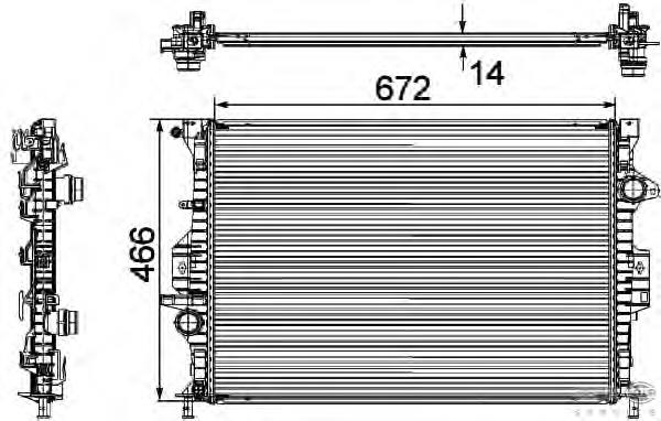 Radiador refrigeración del motor 8MK376745591 HELLA