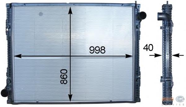 Radiador refrigeración del motor 8MK376745741 HELLA