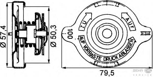 8MY376742181 HELLA Tapa de radiador