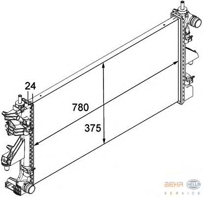 Radiador refrigeración del motor 8MK376745031 HELLA